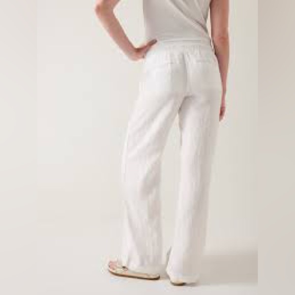 NWT Athleta Cabo linen wide leg pants size 6 white - Picture 3 of 3
